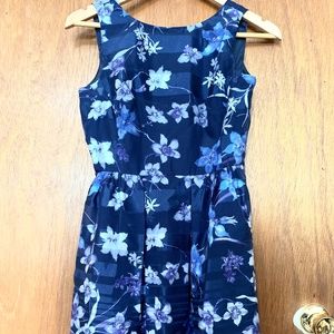 blue fit and flare dress